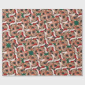 Papier Cadeau Funny Airedale Terrier Motif de Noël (Plat)