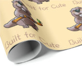 Papier Cadeau Funny Beaver Cartoon – Built for Cute (Coin rond)