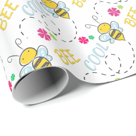 Papier Cadeau Funny Bee Cool (Coin rond)