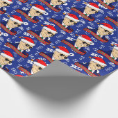 Papier Cadeau Funny Blue Ho Son Président Joe Biden Noël (Coin)