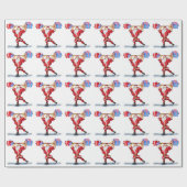 Papier Cadeau Funny Bodybuilder Santa Claus Wrapping Papier cade (Plat)