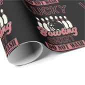 Papier Cadeau Funny Bowler Humour Lucky Bowling (Coin rond)