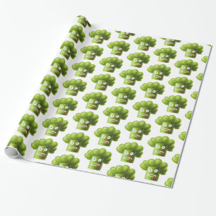 Papier Cadeau Funny Broccoli Motif végétarien