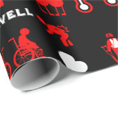 Papier Cadeau Funny Broken Leg Se Bien (Coin rond)