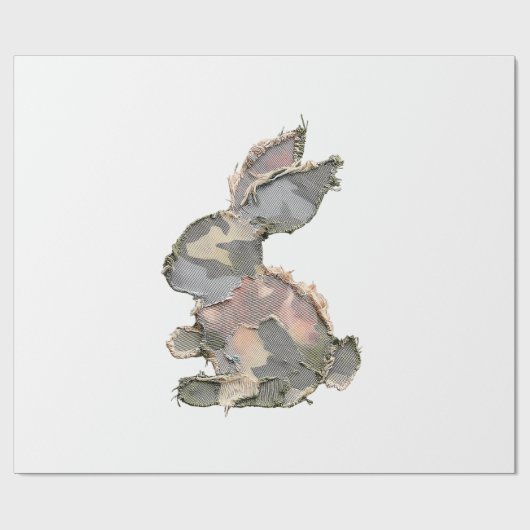 Papier Cadeau Funny Bunny Crochet Patchwork Camo Rabbit Happy Ea (Plat)