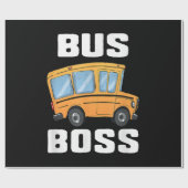 Papier Cadeau Funny Bus Boss School Bus Driver (Plat)