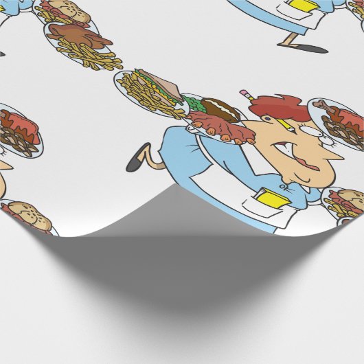 Papier Cadeau Funny Busy Waitress Overworked Server (Coin)