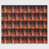 Papier Cadeau Funny Cat à Halloween (Plat)