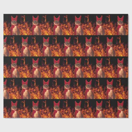 Papier Cadeau Funny Cat à Halloween (Plat)