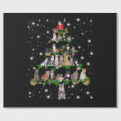 Papier Cadeau Funny Cats Christmas Tree Tee Ornement Décor Cadea (Plat)