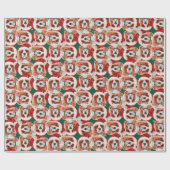 Papier Cadeau Funny Cavalier King Motif de Noël (Plat)