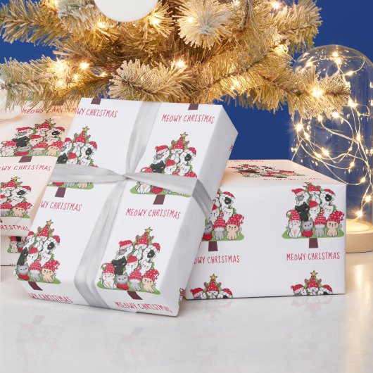 Papier Cadeau Funny Chats sapin de Noël (Vacances)