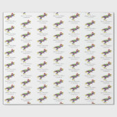 Papier Cadeau Funny Christmas T-Rex Personnalisé (Plat)