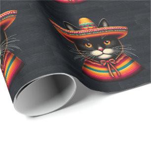 Papier Cadeau Funny Cinco De Mayo Sombrero Festiva Mexicaine Cat