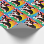Papier Cadeau Funny Corgi Puppy Dog   (Coin)
