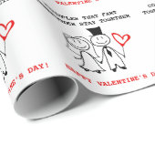 Papier Cadeau Funny Couple Valentines (Coin rond)