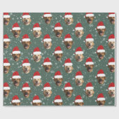 Papier Cadeau Funny Custom 3 visages de chien Noël Chapeaux de P (Plat)