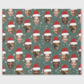 Papier Cadeau Funny Custom 4 visages Noël Chapeaux de Noël (Plat)