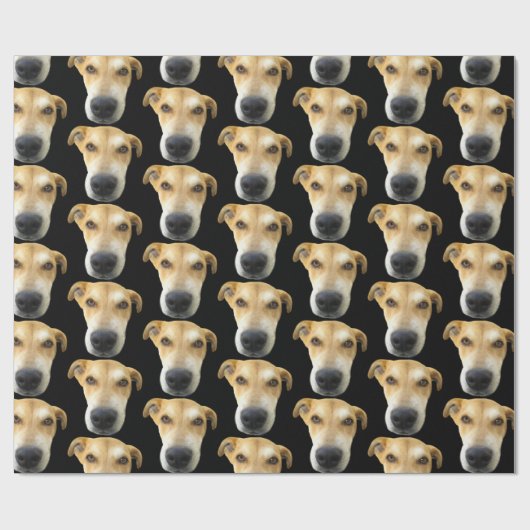 Papier Cadeau Funny Custom Chien Photo Motif Anniversaire (Plat)