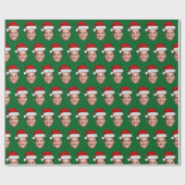 Papier Cadeau Funny Custom Face Holiday Gift Santa Hat (Plat)