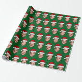 Papier Cadeau Funny Custom Face Holiday Gift Santa Hat (Déroulé)