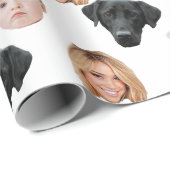 Papier Cadeau Funny Custom Face Photo Famille Face 3 Photos (Coin rond)