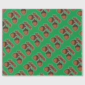 Papier Cadeau Funny deez noix - papier d'emballage vert (Plat)