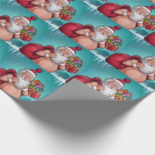 Papier Cadeau Funny Dirty Père Noël collection de Noël (Coin)