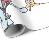 Papier Cadeau Funny Doctor Teaching Foot Anatomy (Coin rond)