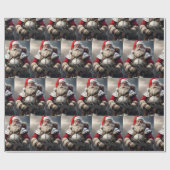 Papier Cadeau Funny Effrayant Père Noël Naughty List (Plat)