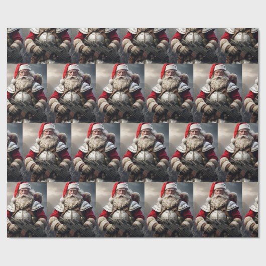 Papier Cadeau Funny Effrayant Père Noël Naughty List (Plat)