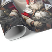 Papier Cadeau Funny Effrayant Père Noël Naughty List (Coin rond)