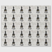 Papier Cadeau Funny Fierce Black Cat Cartoon (Plat)
