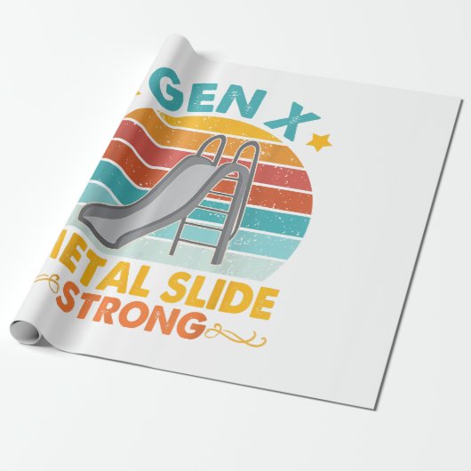 Papier Cadeau Funny Gen X Generation Sarcasm Gen X Metal Slide A (Déroulé)