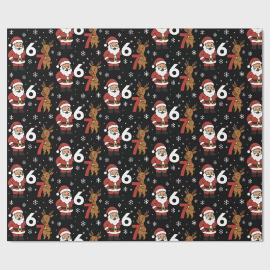 Papier Cadeau Funny Gen Z Santa & Rudolph 67 Holiday Gift Wrap (Plat)