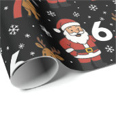 Papier Cadeau Funny Gen Z Santa & Rudolph 67 Holiday Gift Wrap (Coin rond)