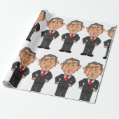 Papier Cadeau Funny George W Bush Political Caricature (Déroulé)