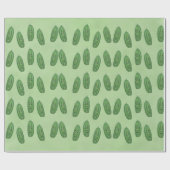 Papier Cadeau Funny Green Anthropomorphic Pickles With Faces (Plat)