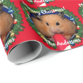 Papier Cadeau Funny Hamster Sucre de canne de manger (Coin rond)