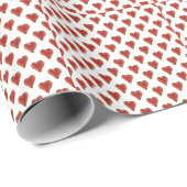 Papier Cadeau Funny Heart Pattern gold red + your backgr. & (Coin rond)