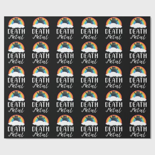 Papier Cadeau Funny Heavy Death Metal Chat Rainbow Rock Music (Plat)