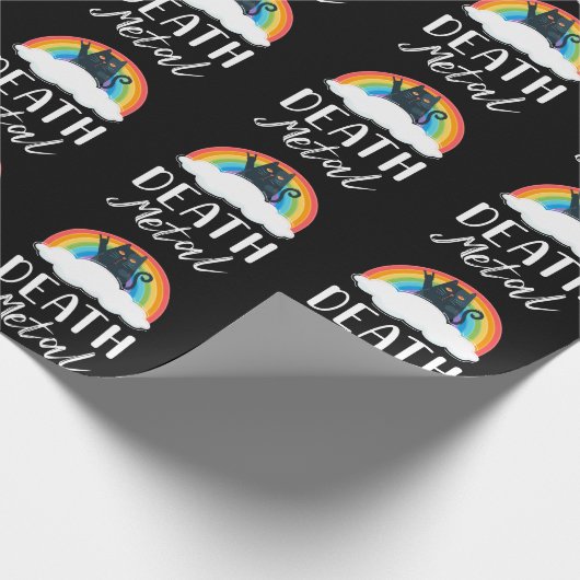 Papier Cadeau Funny Heavy Death Metal Chat Rainbow Rock Music (Coin)