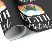 Papier Cadeau Funny Heavy Death Metal Chat Rainbow Rock Music (Coin rond)