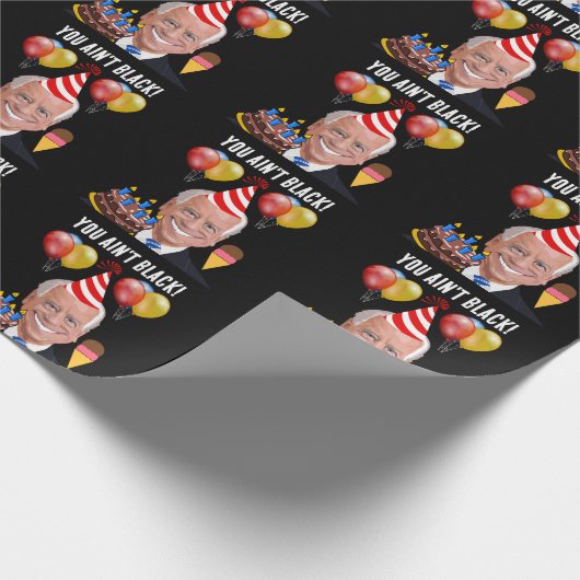 Papier Cadeau FUNNY JOE BIDEN, tu n'es pas noir ! (Coin)