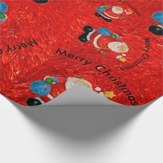 Papier Cadeau Funny Jolly Père Noël Père Noël Rouge (Coin)