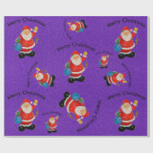 Papier Cadeau Funny Jolly Père Noël Père Noël Violet (Plat)