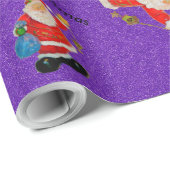 Papier Cadeau Funny Jolly Père Noël Père Noël Violet (Coin rond)