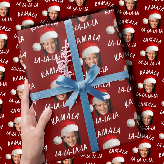 Papier Cadeau Funny Kamala Harris Face Santa Hat Noël