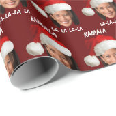 Papier Cadeau Funny Kamala Harris Face Santa Hat Noël (Coin rond)