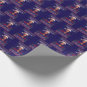 Papier Cadeau Funny Kamala Santa Claus Noël laid Cadeau bleu (Coin)